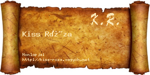 Kiss Róza névjegykártya